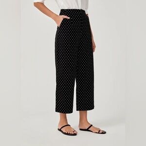 LOFT Wide‎ Leg Polka Dot Pants